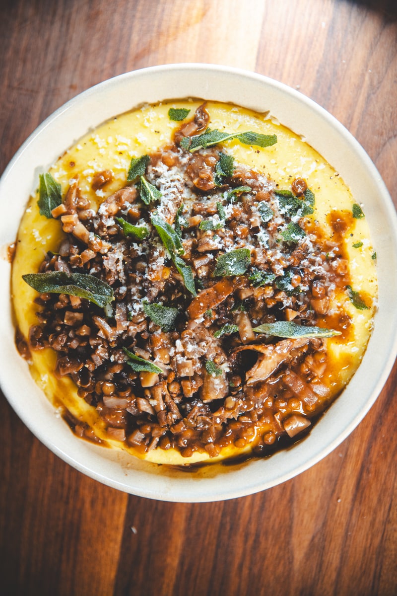 Mushroom Ragu & Creamy Polenta - Georgie Eats