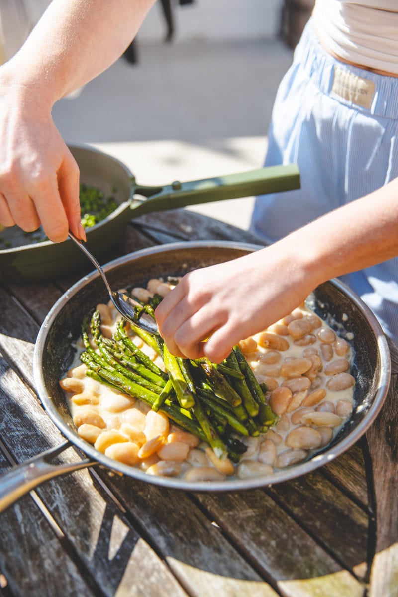 Beans al Limone with Asparagus & Peas - Georgie Eats