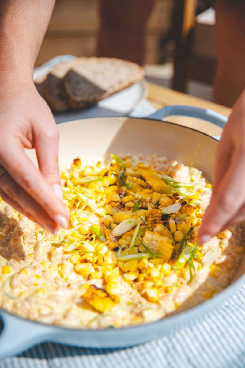 Serving the Creamed Corn Beans - Georgie Eats