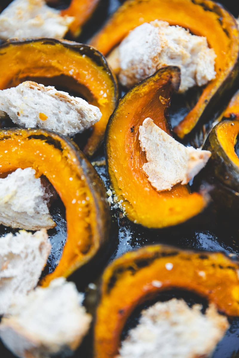 Roasted Squash and Bread for Squash Panzanella - Georgie Eats
