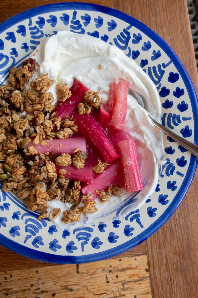 POACHED RHUBARB & GINGER GRANOLA